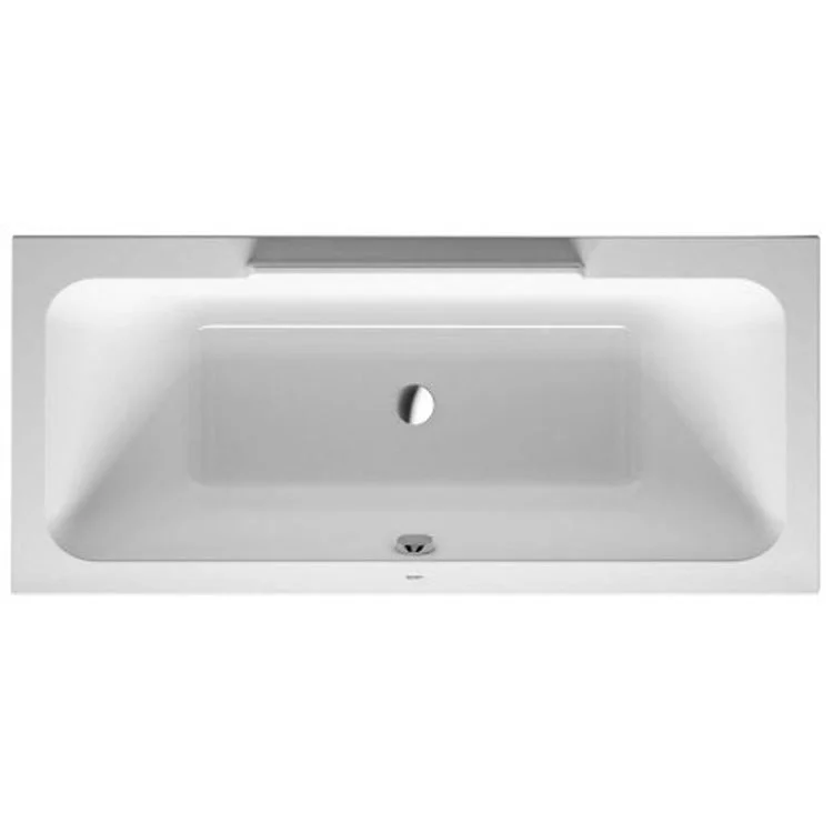 Soaking Tub DuraStyle 71 x 31-1/2 Inch Drop-In with 2 Backrest Slopes Center Drain White Acrylic Rectangle