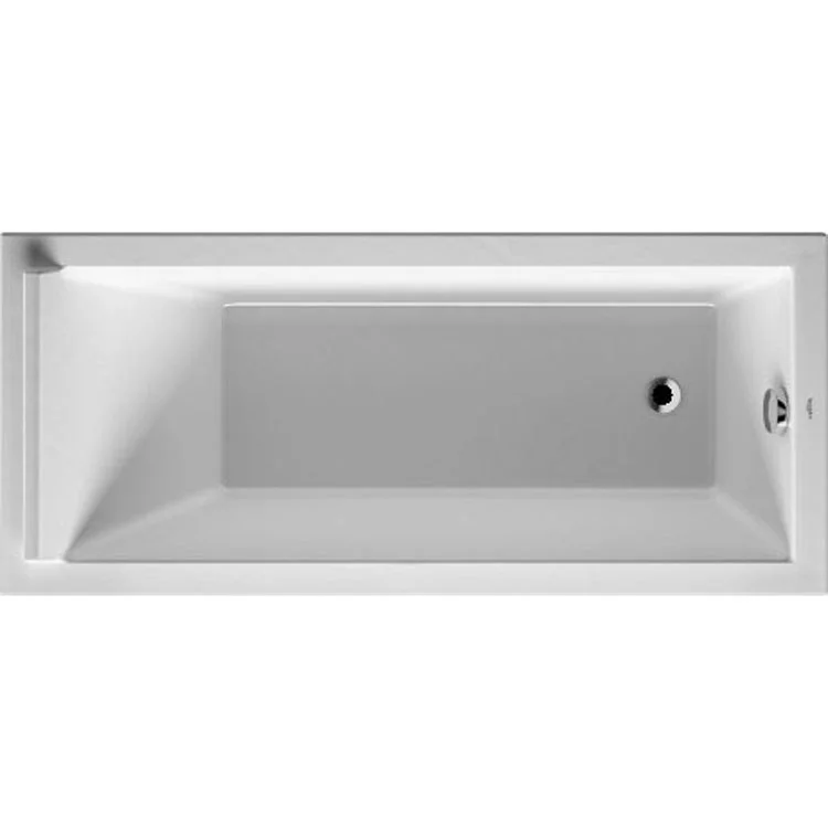 Soaking Tub Starck Drop-In with 1 Backrest Slope Rear Drain White Acrylic Rectangle 63 Inch