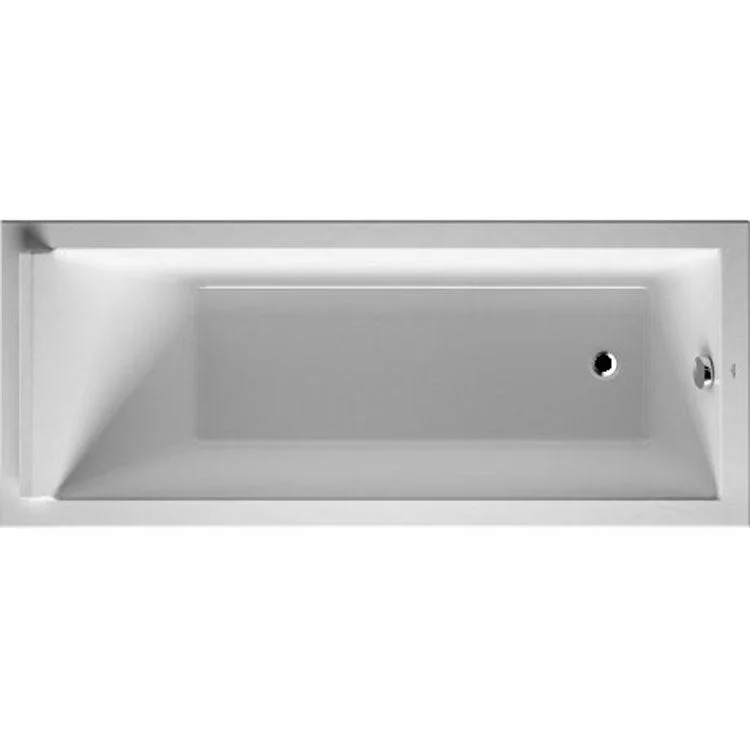 Soaking Tub Starck 66-7/8 x 27-1/2 Inch Drop-In with 1 Backrest Slope Rear Drain White Acrylic Rectangle