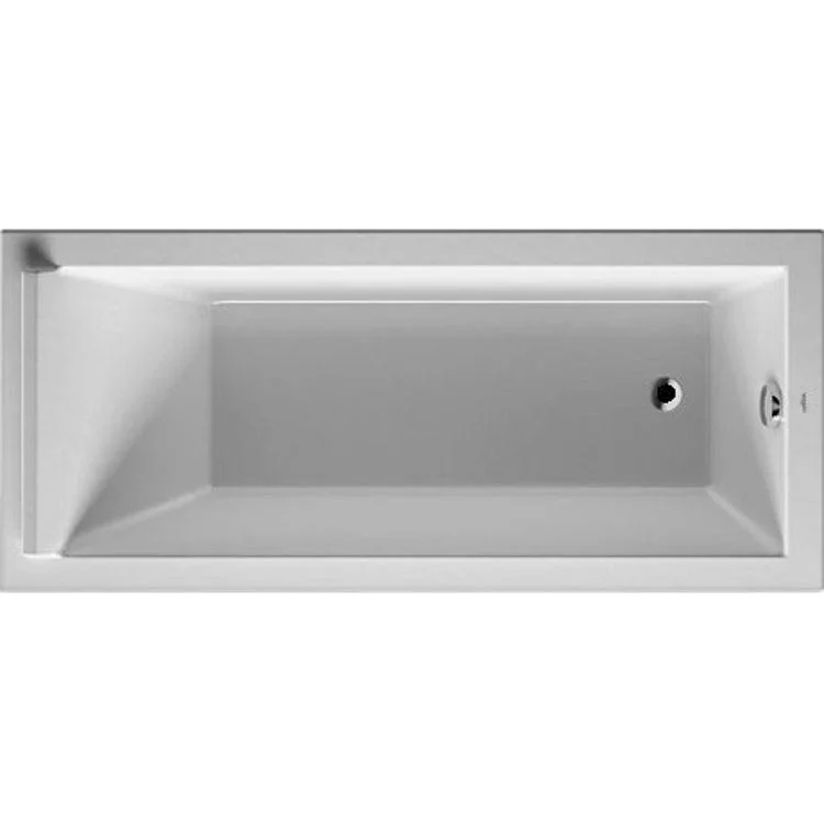 Soaking Tub Starck Drop-In with 1 Backrest Slope Rear Drain White Acrylic