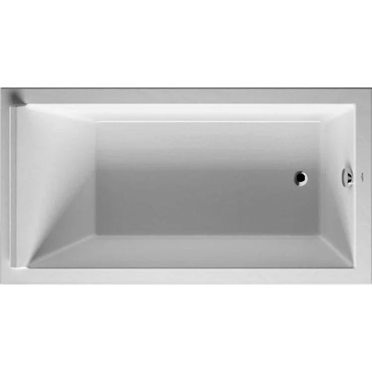 Soaking Tub Starck 66-7/8 x 35-3/8 Inch Drop-In with 1 Backrest Slope Rear Drain White Acrylic