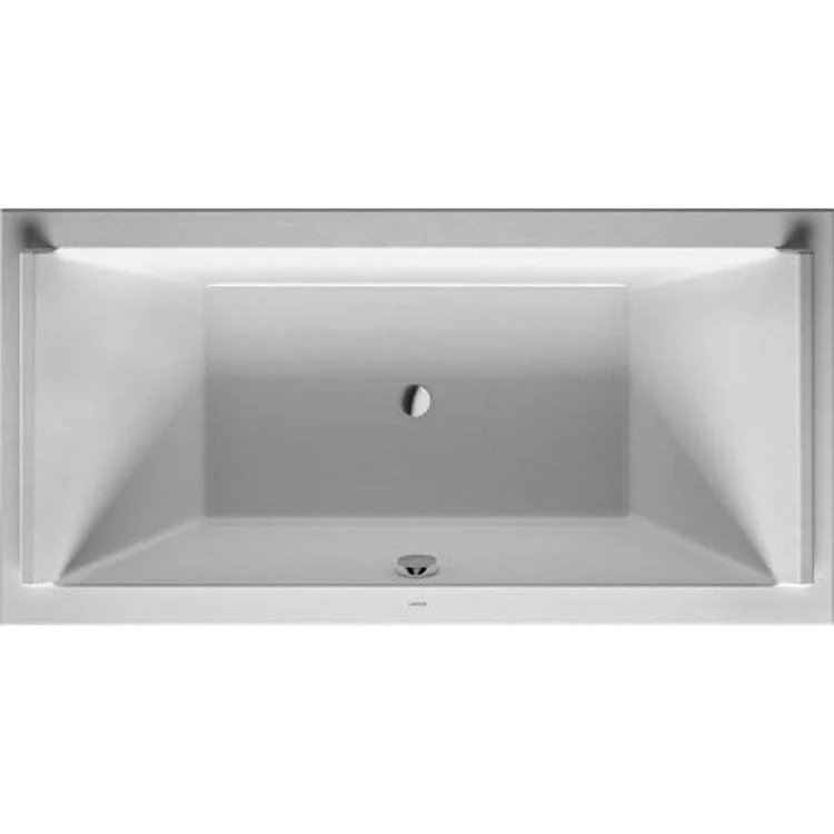 Soaking Tub Starck 70-7/8 x 35-3/8 Inch Drop-In with 2 Backrest Slopes Center Drain White Acrylic