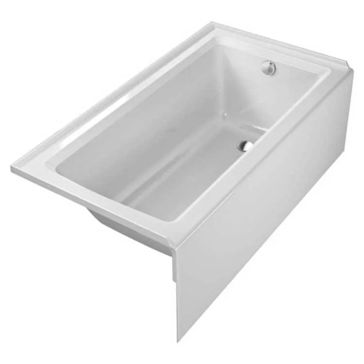 Soaking Tub Architec 60 x 32 Inch Integrated Panel & Flange Right Drain White Acrylic