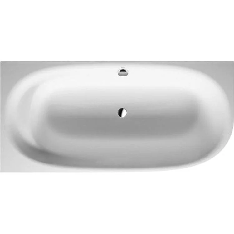 Soaking Tub Cape Cod 74-3/4 x 35-3/8 Inch Left Corner with 1 Backrest Slopes Center Drain White DuraSolid