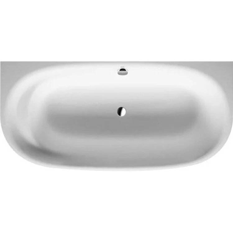 Soaking Tub Cape Cod 74-3/4 x 35-3/8 Inch Back to Wall with 1 Backrest Slope Center Drain White DuraSolid