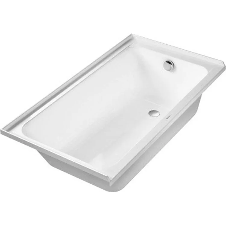 Soaking Tub D-Code 60 x 32 Inch Drop-In Right Drain White Acrylic