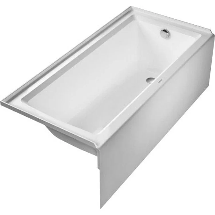 Soaking Tub Architec 66 x 32 Inch Integrated Panel & Flange Right Drain White Acrylic Rectangle