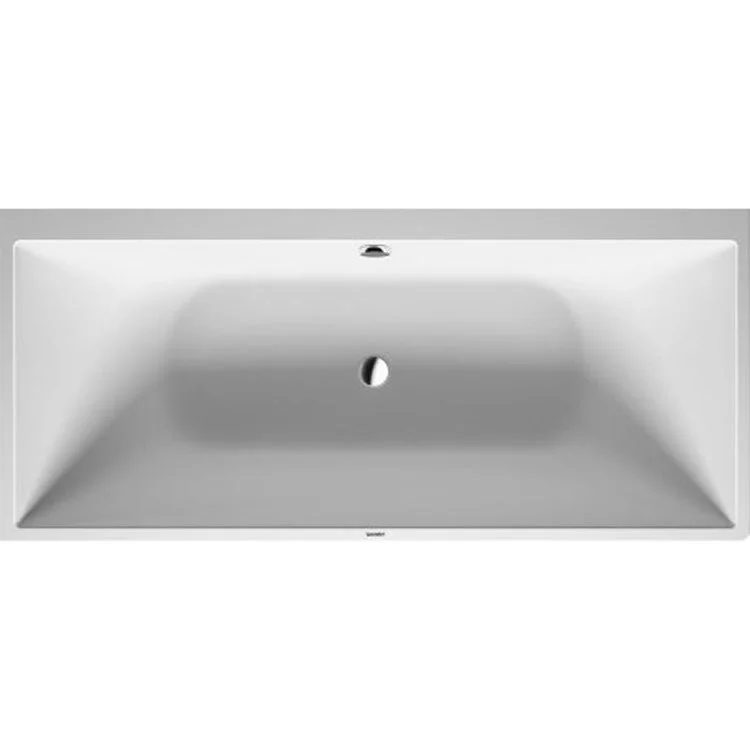 Soaking Tub DuraSquare 70-7/8 x 31-1/2 Inch with 2 Backrest Slopes Center Drain White DuraSolid Left Corner