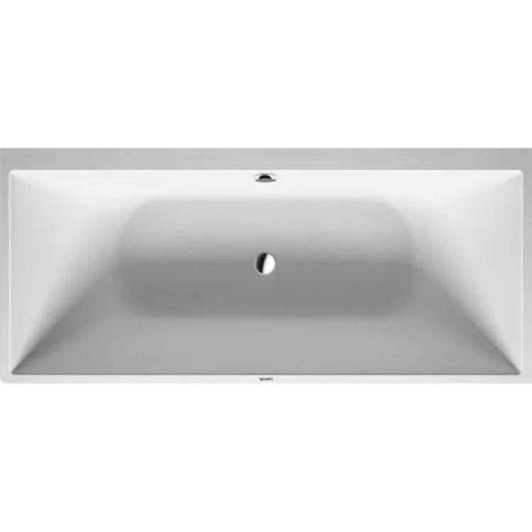 Soaking Tub DuraSquare 70-7/8 x 31-1/2 Inch with 2 Backrest Slopes Center Drain White Right Corner