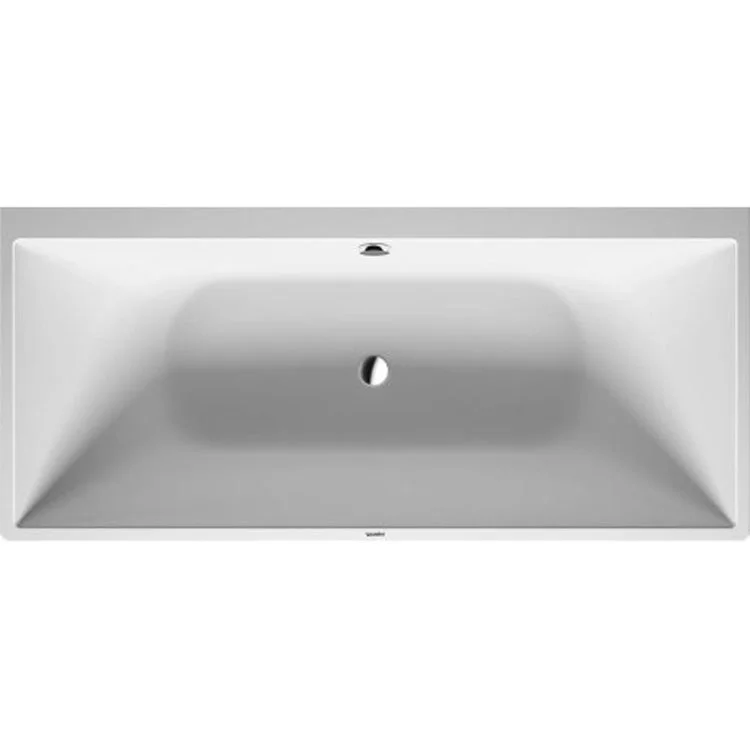 Soaking Tub DuraSquare 70-7/8 x 31-1/2 Inch Back to Wall with 2 Backrest slope Center Drain White Rectangle