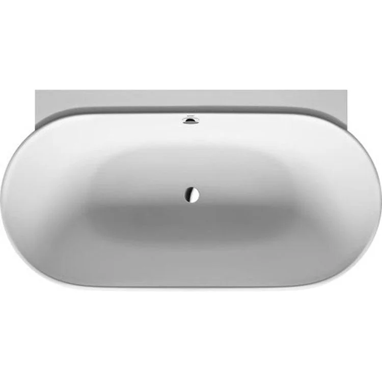 Soaking Tub Luv 70-7/8 x 37-3/8 Inch Back to Wall with 2 Backrest Slope Center Drain White Oval