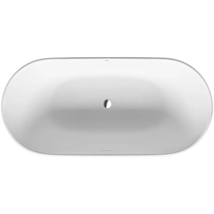 Freestanding Tub Luv with 2 Backrest Slopes White Center Drain Oval 70-7/8 Inch