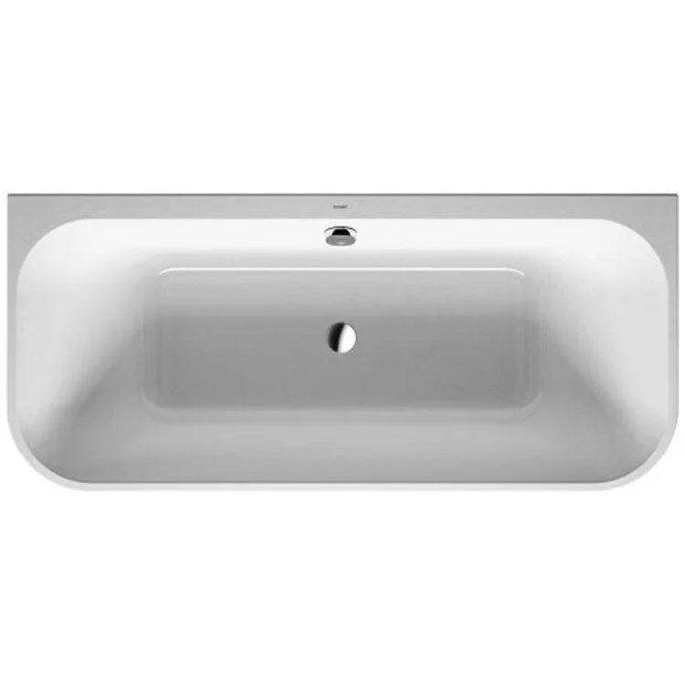 Soaking Tub Happy D.2 Plus 70-7/8 x 31-1/2 Inch Back to Wall with 2 Backrest slope Center Drain White/Graphite Super Matte Oval