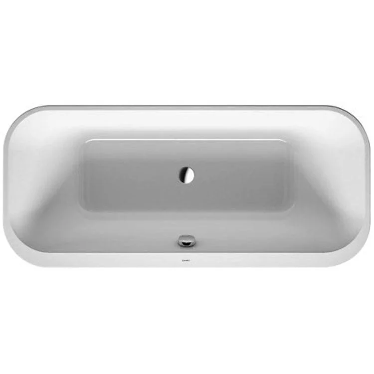 Freestanding Tub Happy D.2 Plus 70-7/8 x 31-1/2 Inch with 2 Backrest Slopes White Center Drain Rectangle