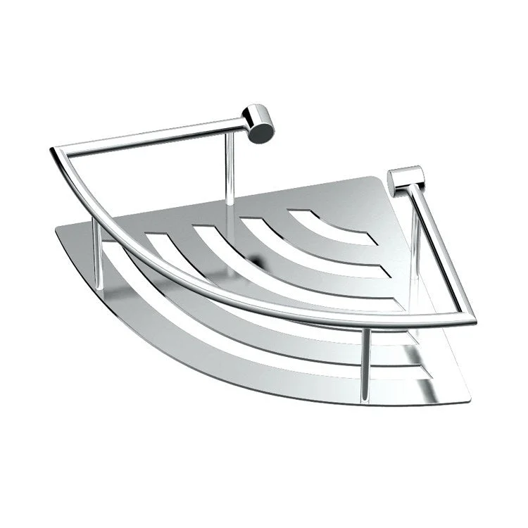 Shelf Elegant Corner Tray Chrome 7.625 Inch Stainless Steel