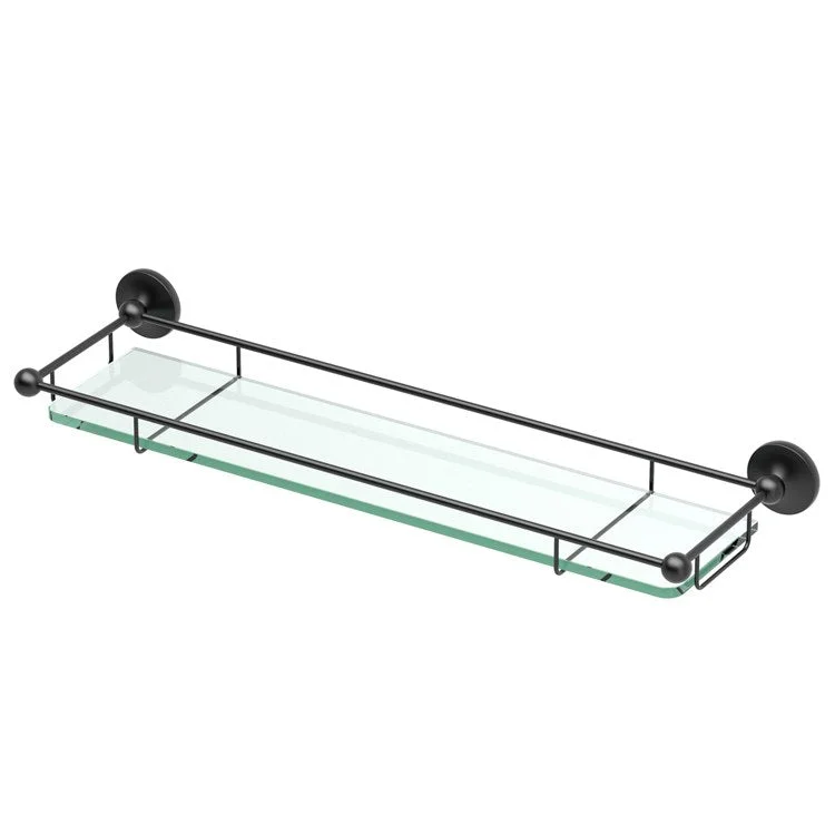 Shelf Premier Shower Shelf with Rails Matte Black 22 Inch Brass