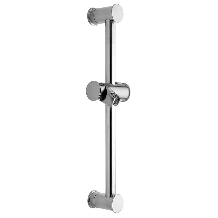 Wall Bar Transitional Deluxe Satin Nickel 28 Inch Includes Adjustable Handshower Angle and Push Button Slider Brass