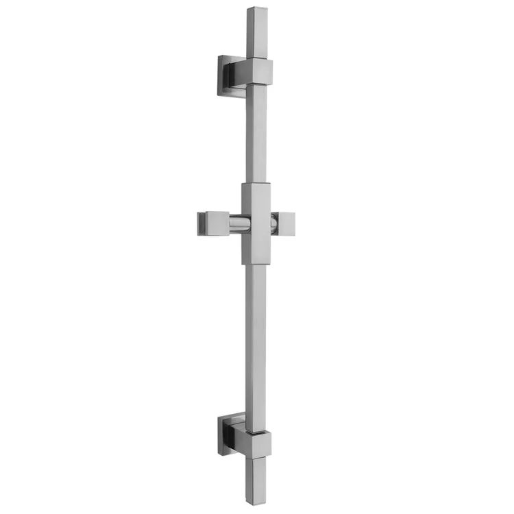 Wall Bar Cubix Deluxe Satin Nickel 24 Inch Includes Adjustable Handshower Height and Angle 180 Degree Swivel Brass