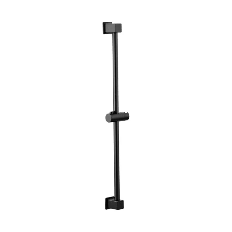 Slide Bar Square with Handshower Holder 30 Inch Matte Black Brass