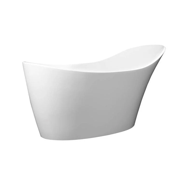 Freestanding Tub Amalfi 64 x 32 Inch Less Overflow Rear Drain Standard White Gloss Oval