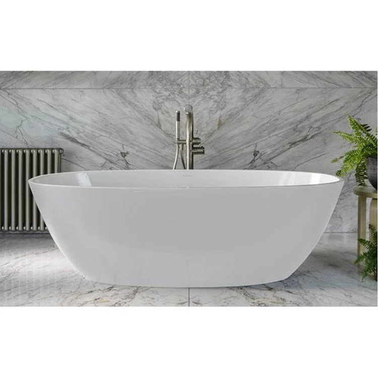 Freestanding Tub Barcelona 67 x 32 Inch Less Overflow Center Drain Standard White Gloss Oval