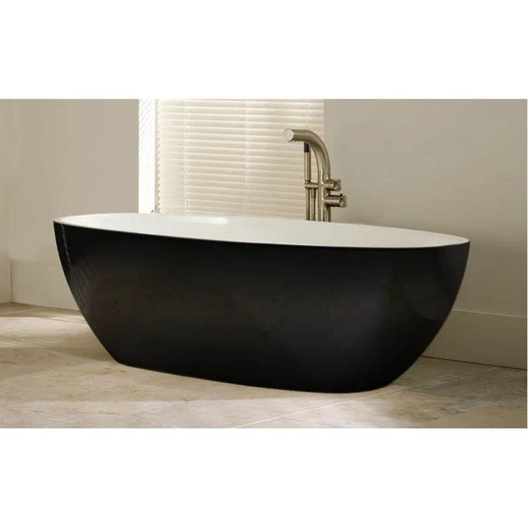 Freestanding Tub Barcelona 67 x 32 Inch Less Overflow Center Drain Standard White Matte Oval