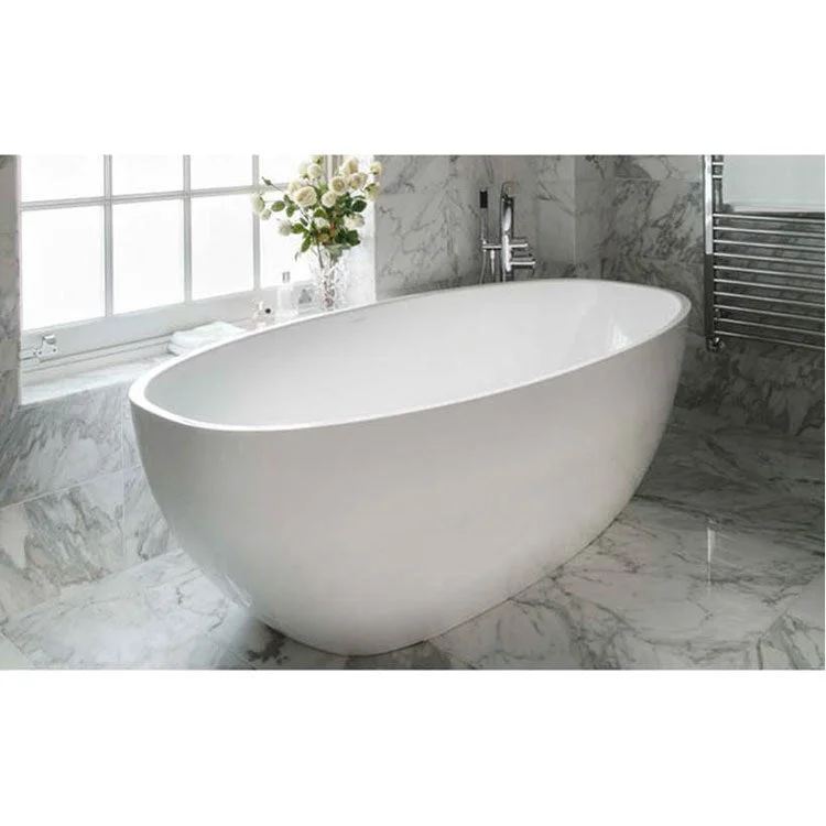 Freestanding Tub Barcelona 71 x 34 Inch Less Overflow Center Drain Standard White Gloss Oval