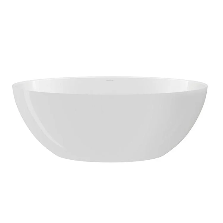 Freestanding Tub Corvara 59 x 32 Inch Less Overflow Center Drain Standard White Gloss Oval