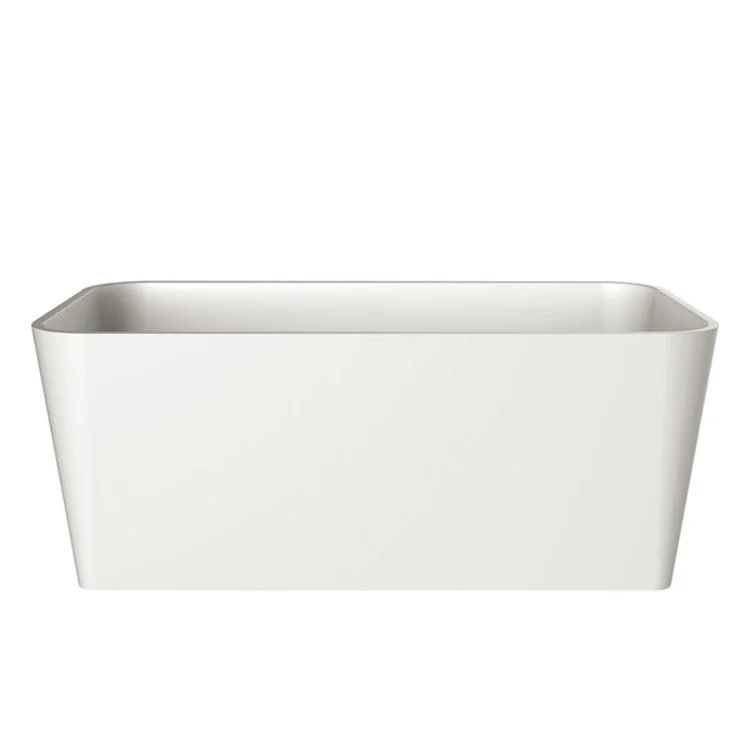 Freestanding Tub Edge 59 x 32 Inch Less Overflow Center Drain Standard White Gloss Rectangle