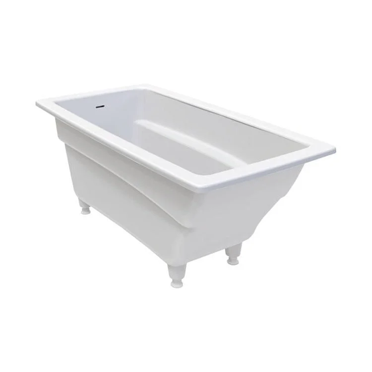 Tub Gordano 60 x 32 Inch Undermount or Drop-In Internal Overflow Rear Drain Standard White Gloss Volcanic Limestone