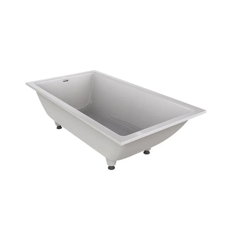 Tub Kaldera 60 x 32 Inch Undermount or Drop-In Internal Overflow Rear Drain Standard White Gloss Volcanic Limestone 64 Gallon