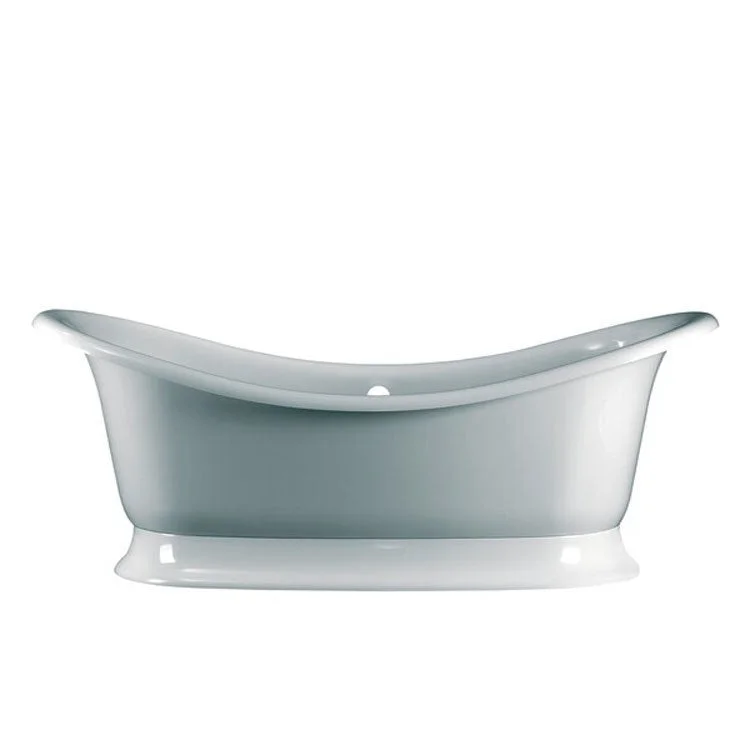 Freestanding Tub Marlborough 75 x 35 Inch Overflow Center Drain Standard White Gloss Oval