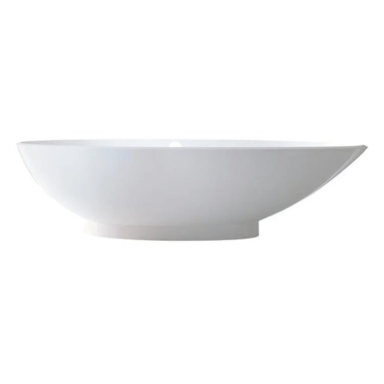 Freestanding Tub Napoli 75 x 34 Inch Left Hand Side Overflow Center Drain Standard White Gloss Egg