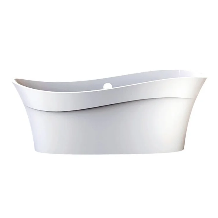 Freestanding Tub Pescadero 67 x 32 Inch Left Hand Side Overflow Center Drain Standard White Gloss Oval