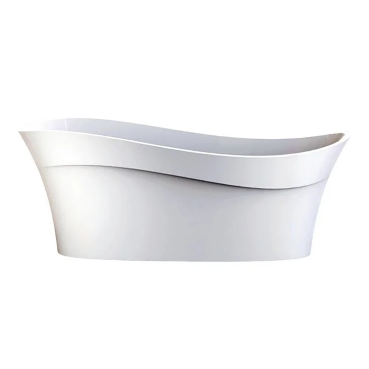 Freestanding Tub Pescadero 67 x 32 Inch Less Overflow Center Drain Standard White Gloss Oval