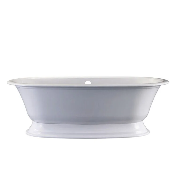 Freestanding Tub Elwick 75 x 36 Inch Overflow Center Drain Standard White Gloss Oval