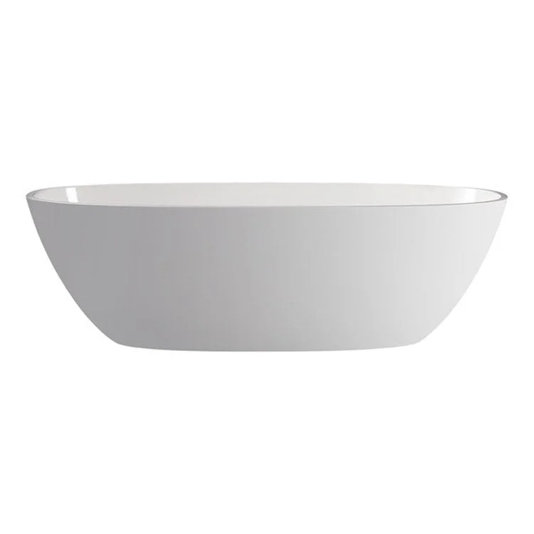 Freestanding Tub Terrassa 67 x 32 Inch Less Overflow Center Drain Standard White Gloss Oval