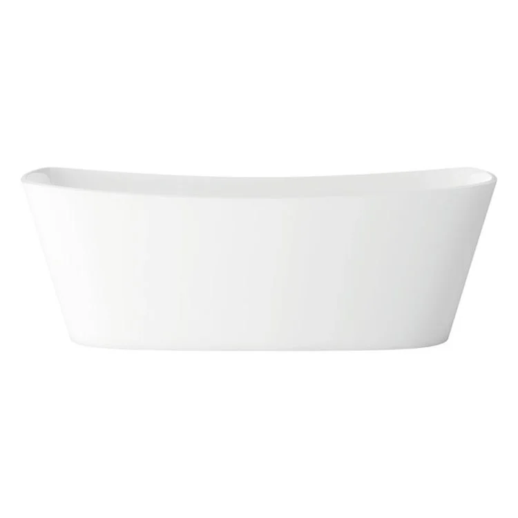 Freestanding Tub Trivento 65 x 28 Inch Less Overflow Center Drain Standard White Gloss Rectangle