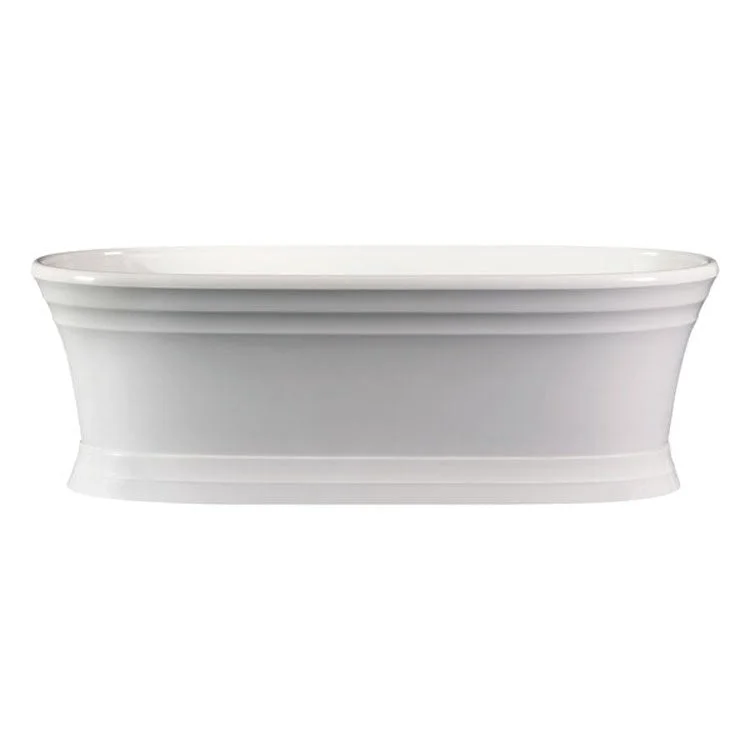 Freestanding Tub Worcester 71 x 31 Inch Less Overflow Center Drain Standard White Gloss Oval