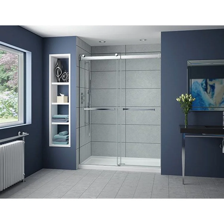 Shower Door Gemini Plus Inline By-Pass 60 x 79 Inch Chrome Clear 3/8 Inch 30-1/8x78-1/2 Inch