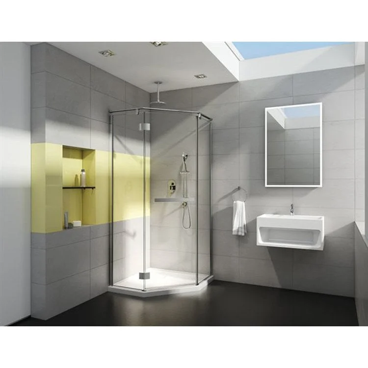 Shower Door Pura Neo-Angle 36 x 78 Inch Chrome Clear 1/4 Inch