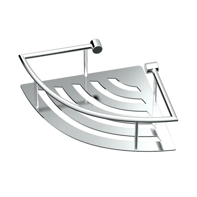 Shelf Elegant Corner Shelf with Rails Chrome 8 Inch Stainless Steel