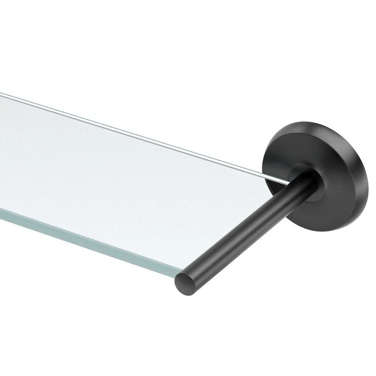 Shelf Designer II Rectangle Glass Shelf Matte Black 20.125 Inch Tempered Glass