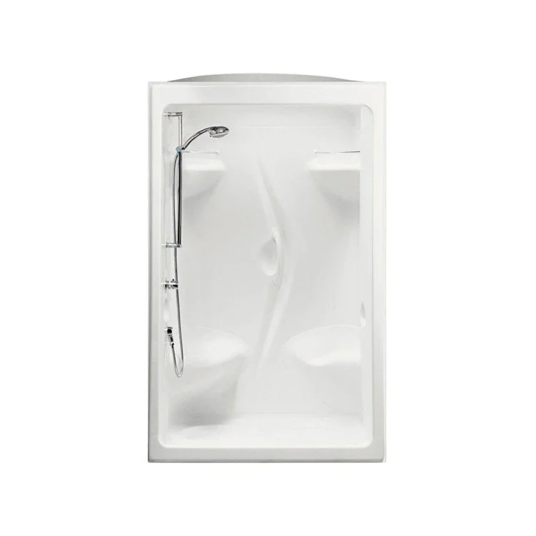 Shower Stamina Rectangular 3 Pieces White 51 x 51 x 85-1/4 Inch Acrylic Left Seat Center Drain 51 Inch