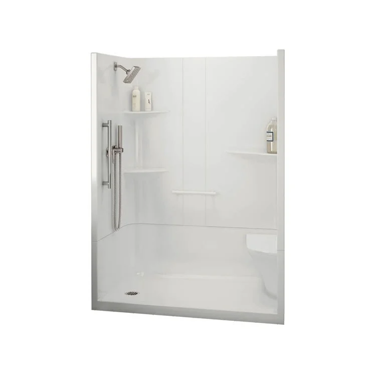 Shower Module Allia 60 x 34-1/2 x 79 Inch Acrylic White 2 Pieces Left Seat