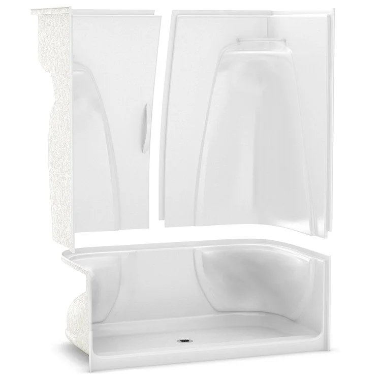 Shower Module Allia 48 x 34-1/2 x 79 Inch Acrylic White 2 Pieces No Seat