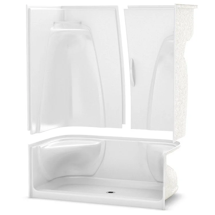 Shower Module Allia 48 x 34-1/2 x 79 Inch Acrylic White 2 Pieces Left Seat