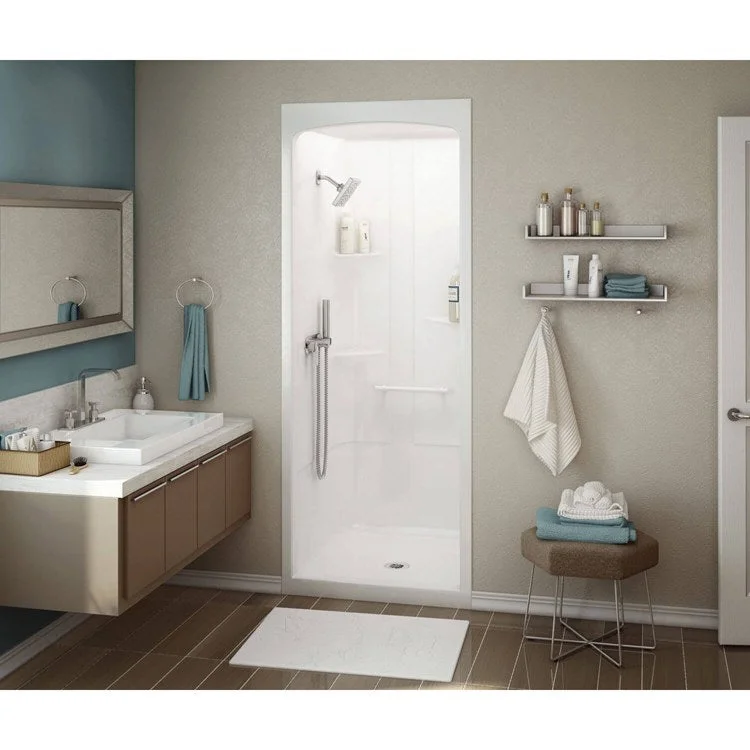 Shower Allia Square White 36 x 36 x 88 Inch Acrylic No Seat Center Drain 36 Inch