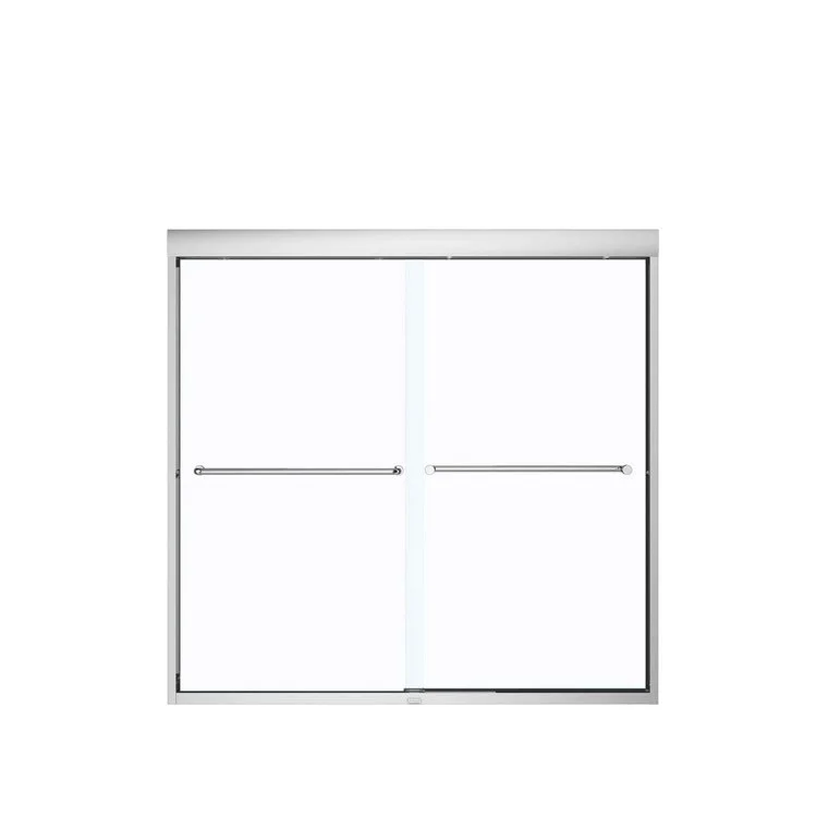 Tub and Shower Door Kameleon Sliding 55 x 57 Inch Chrome Clear 1/4 Inch 21-1/2 to 25 Inch