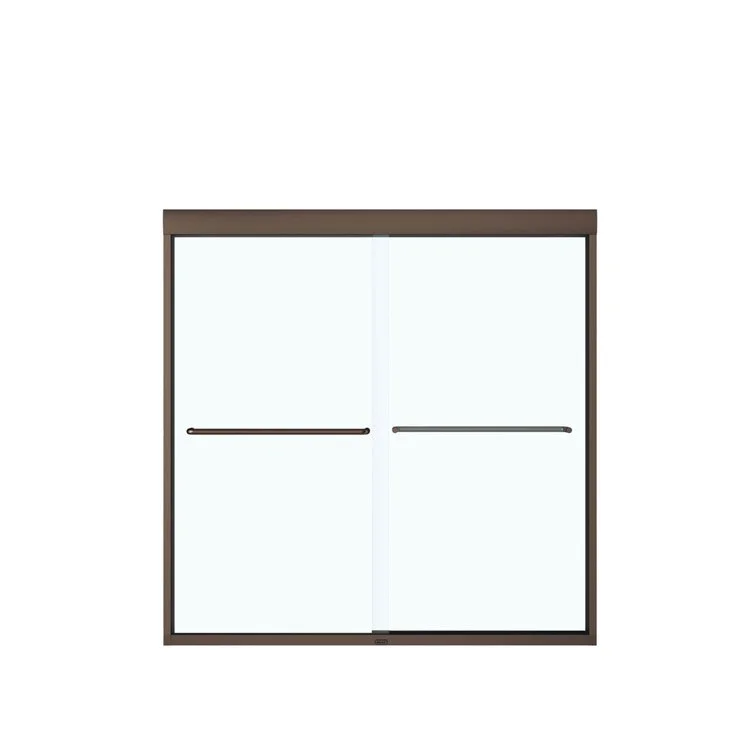 Tub and Shower Door Kameleon SC Sliding 55 x 57 Inch Dark Bronze Clear 1/4 Inch 21-1/2 to 25 Inch